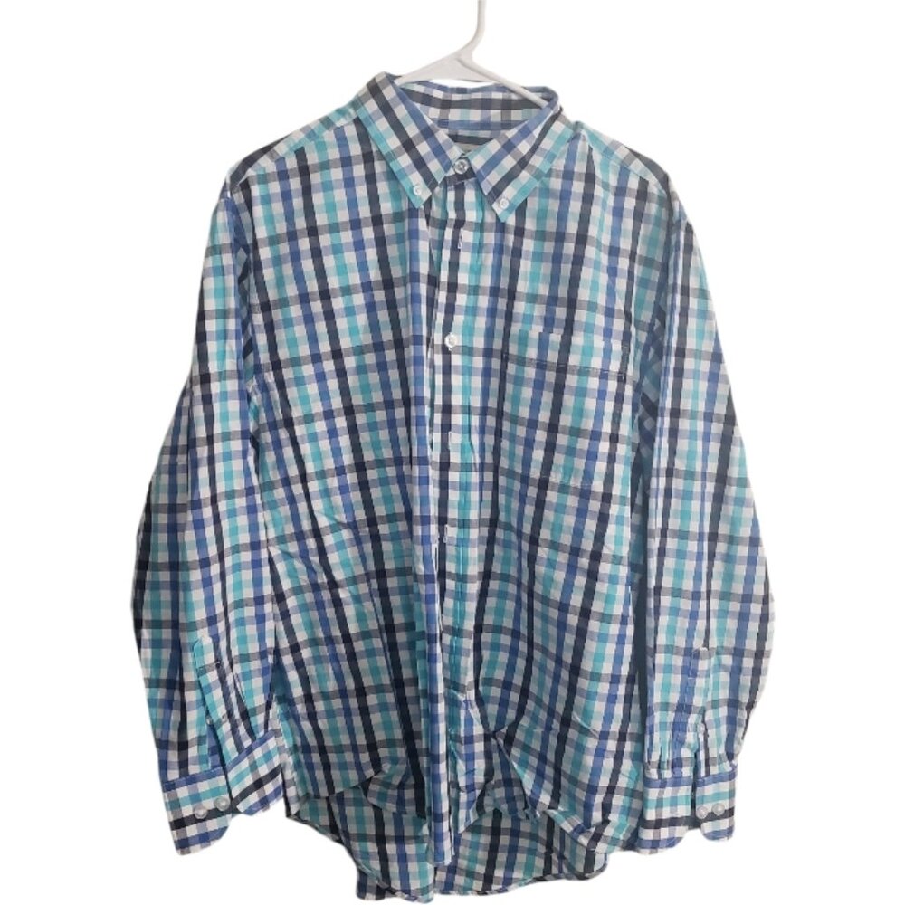 CT1885 Peter Christian Aqua & Blue Long Sleeve Shirt XL